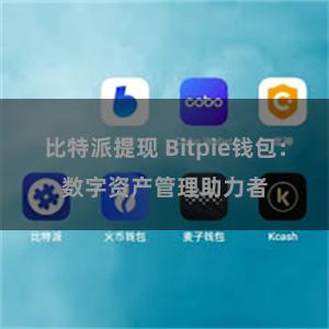 比特派提现 Bitpie钱包：数字资产管理助力者